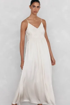 Vestido lencero detalle frunces