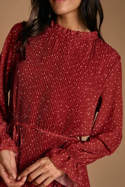 Vestido lunares granate