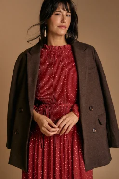 Vestido lunares granate