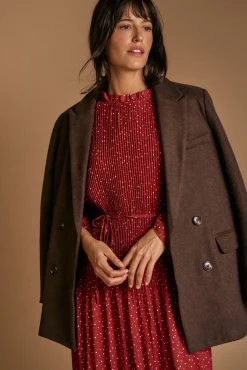 Vestido lunares granate