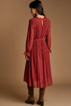 Vestido lunares granate