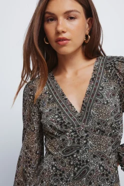 Vestido midi cenefas paisley