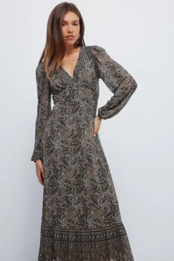 Vestido midi cenefas paisley