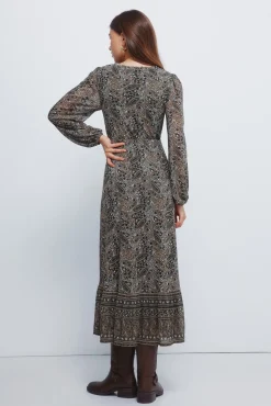 Vestido midi cenefas paisley