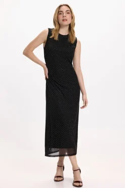 Vestido midi con brillos