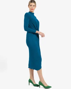 Vestido midi con nudo frontal