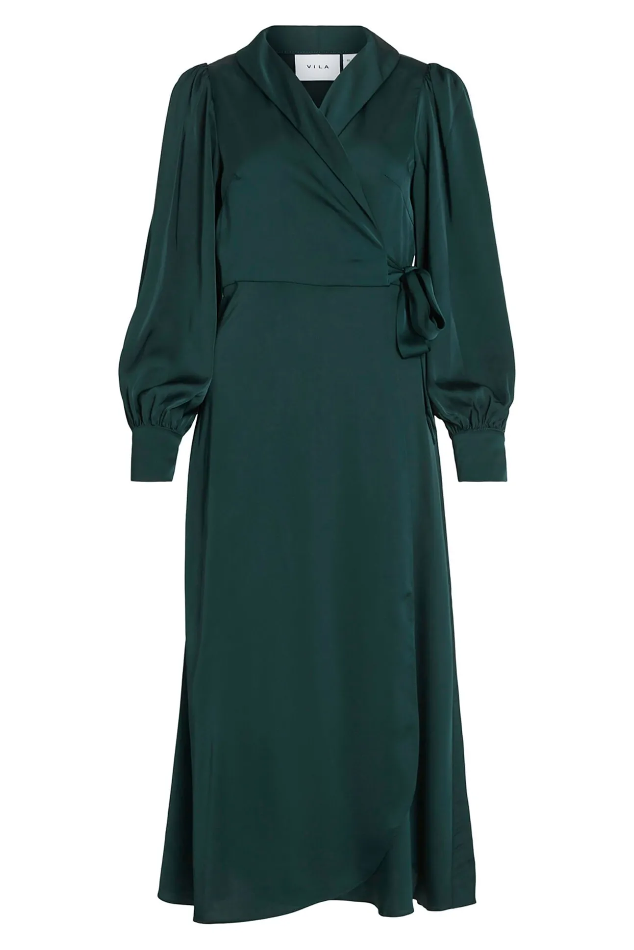 Vestido midi cruzado satinado