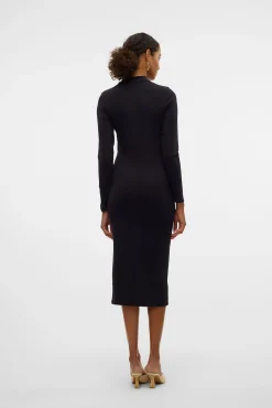 Vestido midi de manga larga