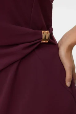 Vestido midi detalle hebilla