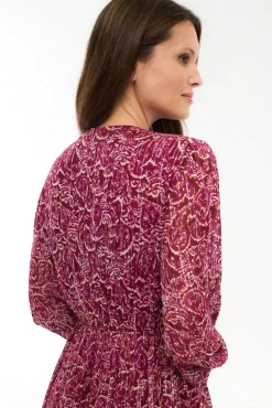 Vestido midi estampado con lúrex