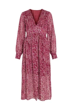 Vestido midi estampado con lúrex