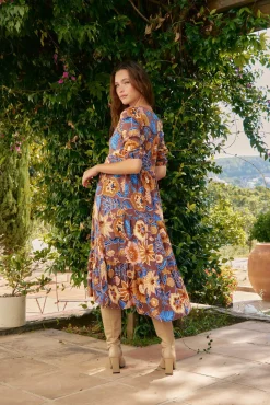 Vestido midi Eve estampado tierra