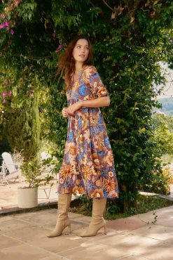 Vestido midi Eve estampado tierra