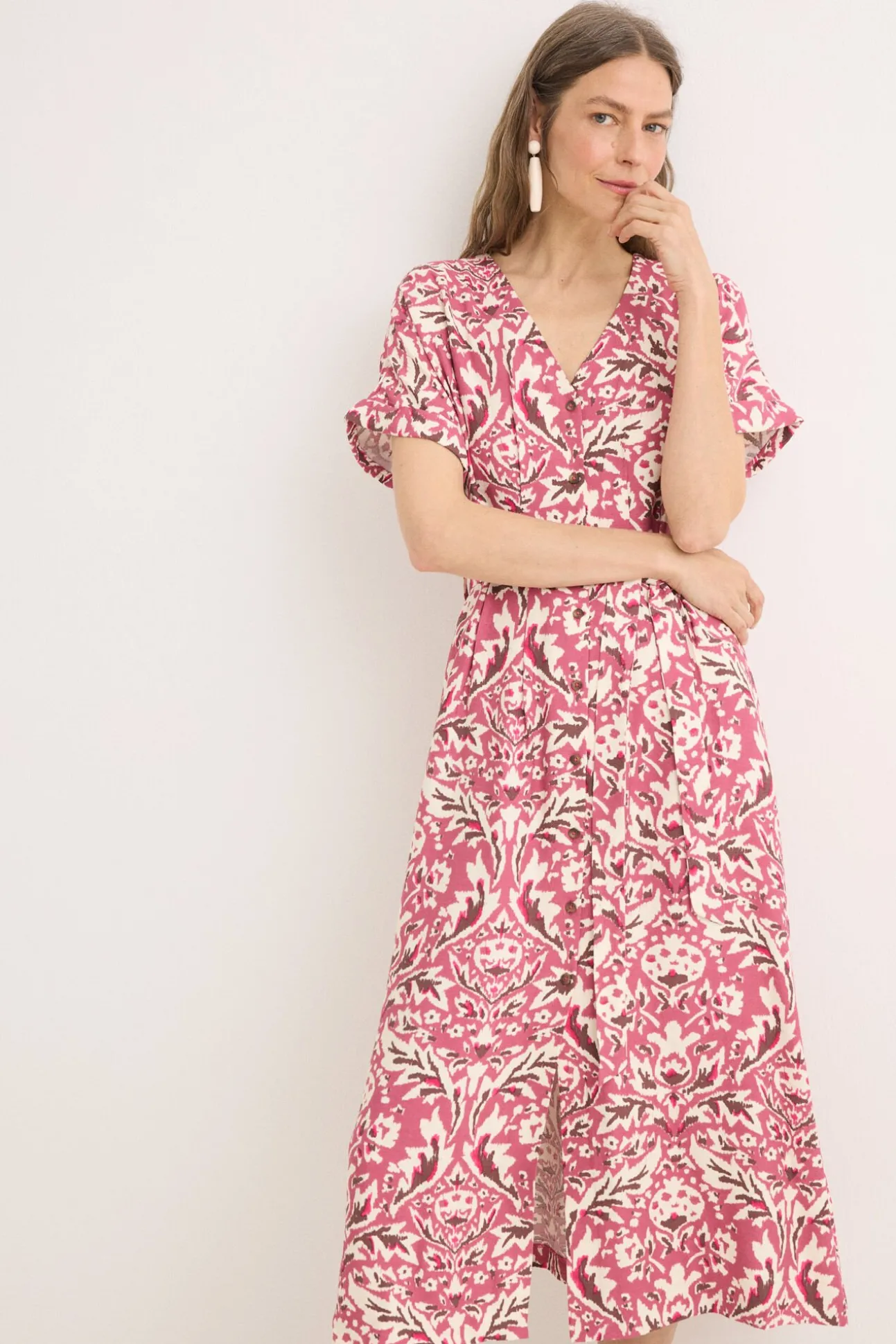 Vestido midi pliegues