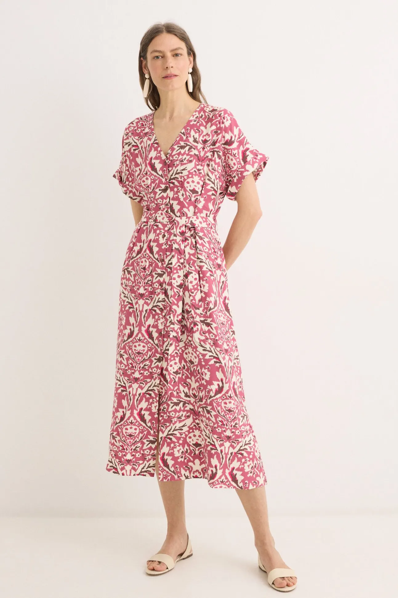 Vestido midi pliegues