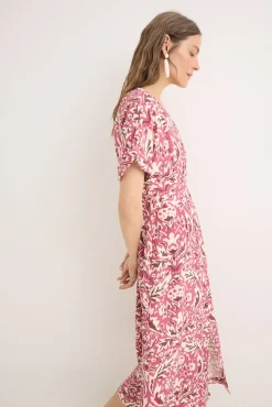 Vestido midi pliegues