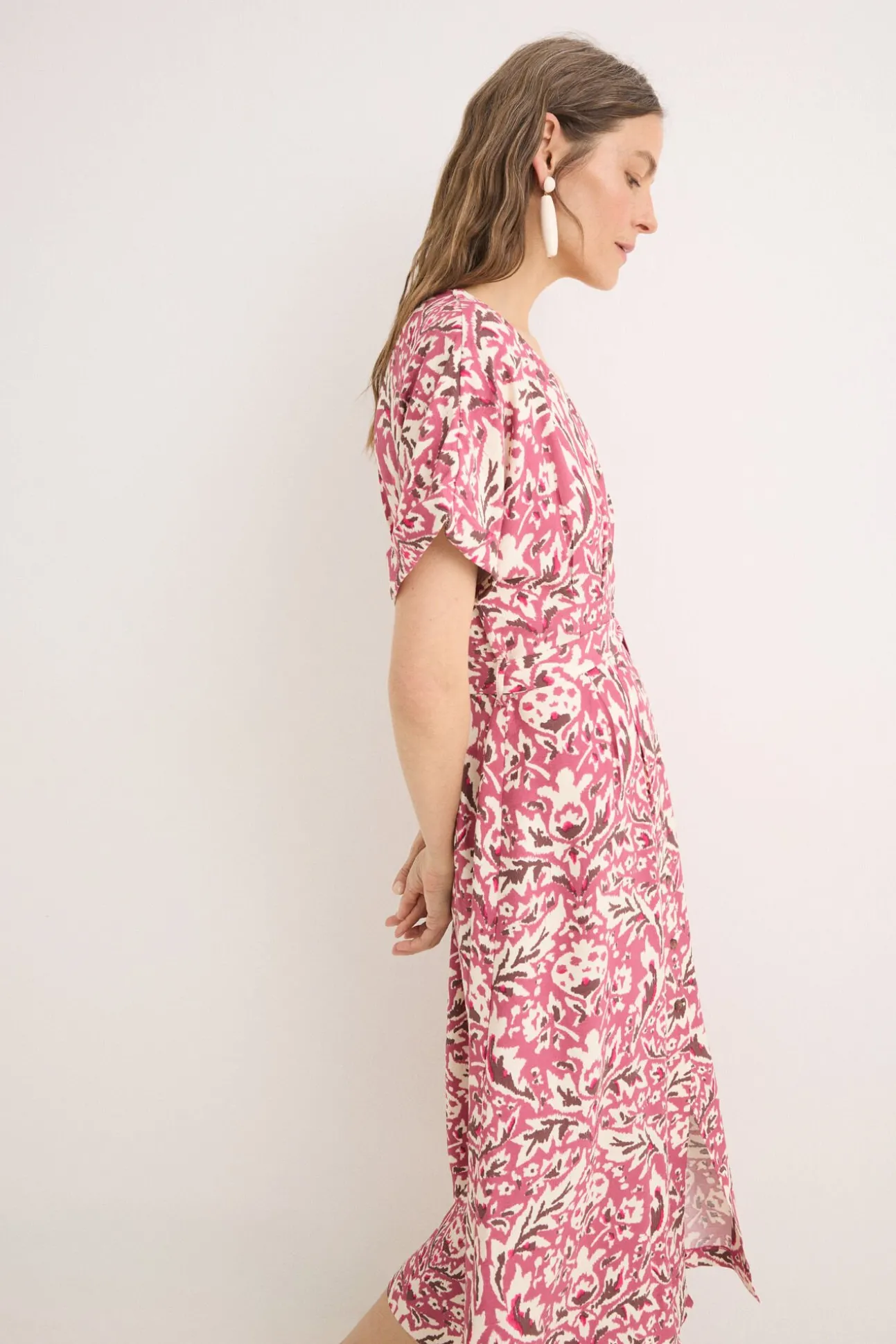 Vestido midi pliegues