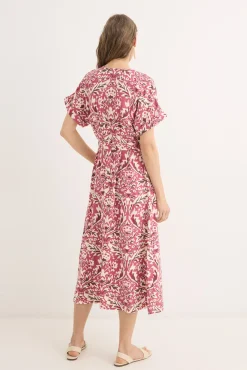 Vestido midi pliegues