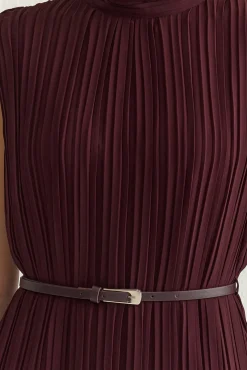 Vestido midi plisado