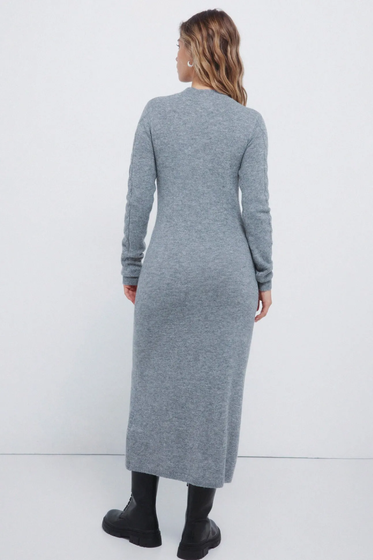 Vestido midi punto cable knit