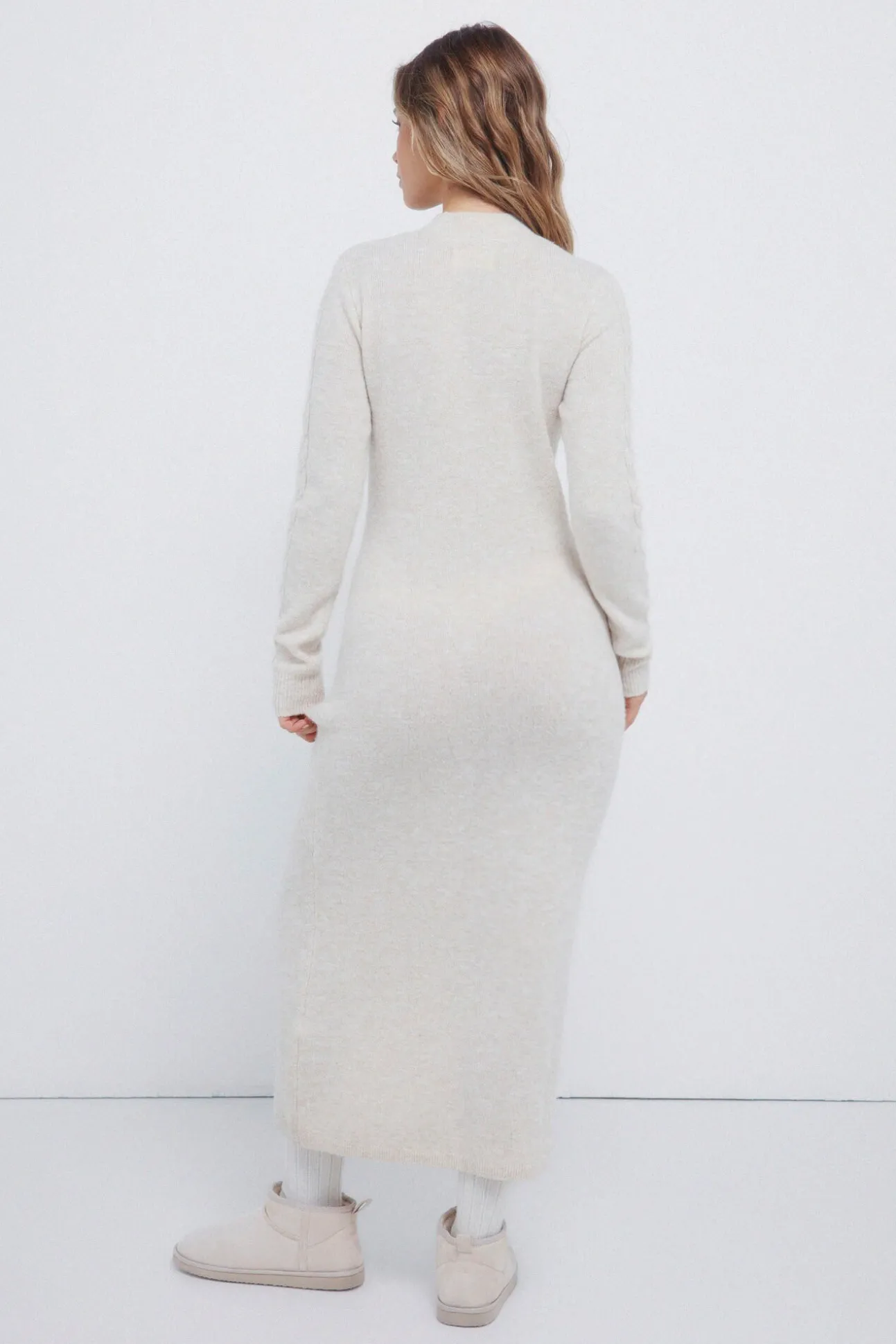 Vestido midi punto cable knit