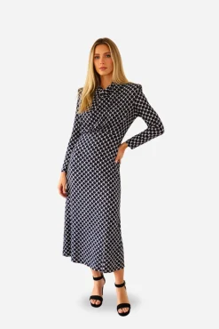 Vestido midi punto estampado