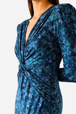 Vestido midi punto estampado