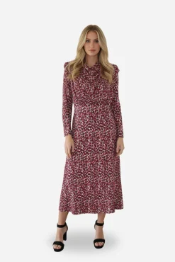 Vestido midi punto estampado geometrico