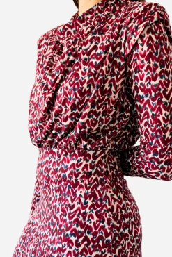 Vestido midi punto estampado geometrico