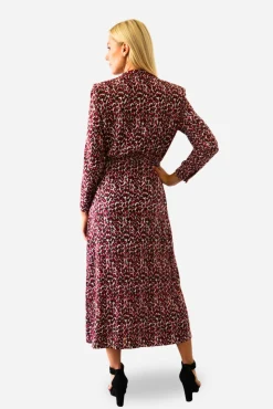 Vestido midi punto estampado geometrico