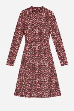 Vestido midi punto estampado geometrico