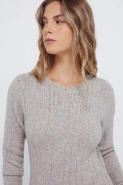 Vestido midi punto pointelle