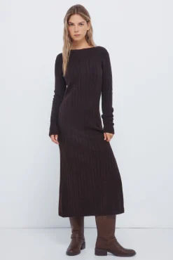 Vestido midi punto pointelle
