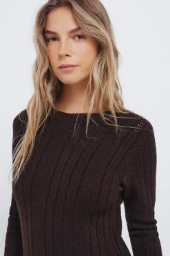 Vestido midi punto pointelle