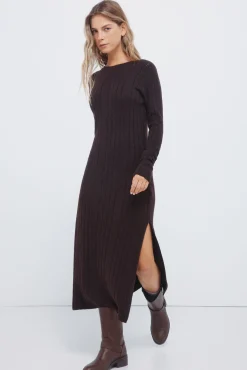 Vestido midi punto pointelle