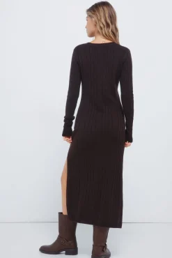 Vestido midi punto pointelle