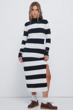 Vestido midi punto rayas kodak