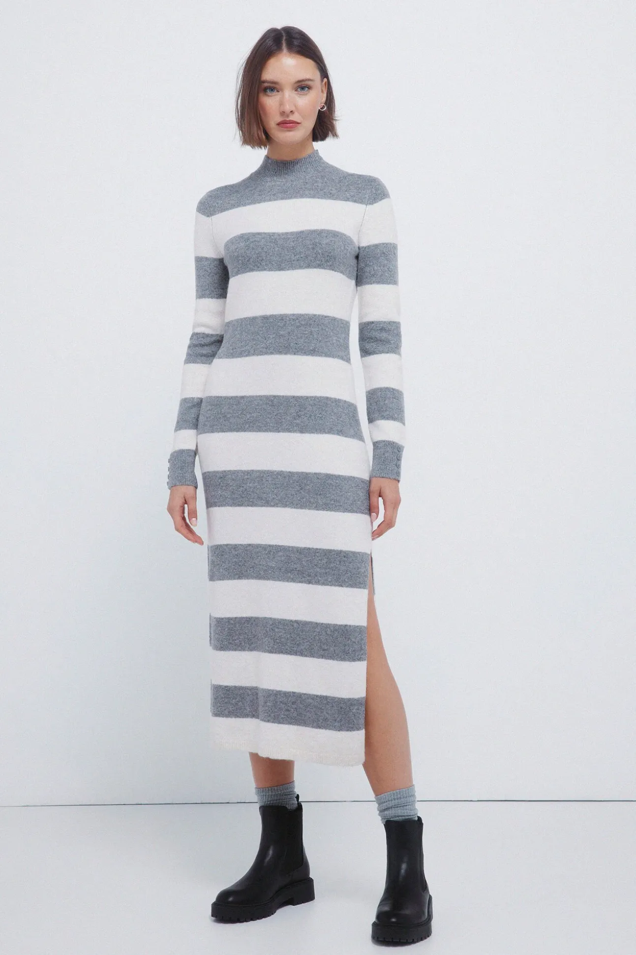 Vestido midi punto rayas kodak