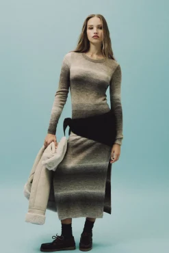 Vestido midi punto space dye