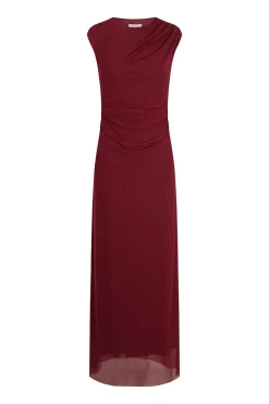 Vestido midi recto frunces tul