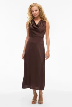 Vestido midi satinado