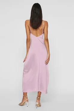 Vestido midi satinado