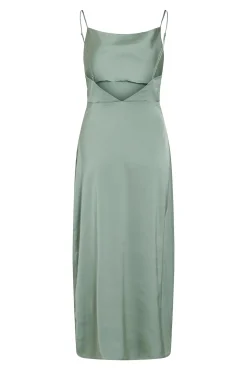 Vestido midi satinado