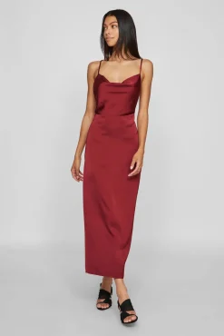 Vestido midi satinado