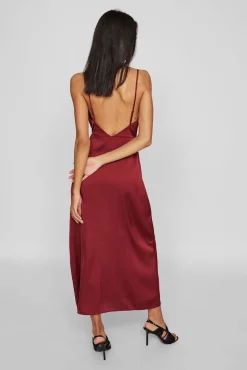 Vestido midi satinado