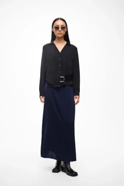 Vestido midi satinado