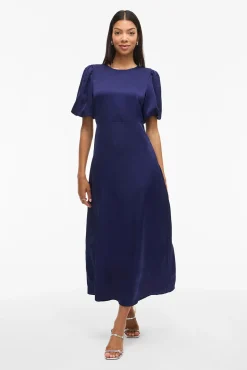 Vestido midi satinado de fiesta