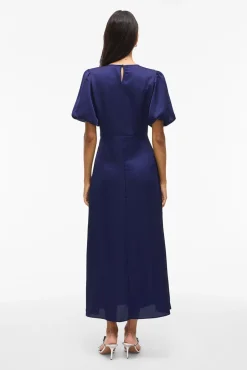 Vestido midi satinado de fiesta