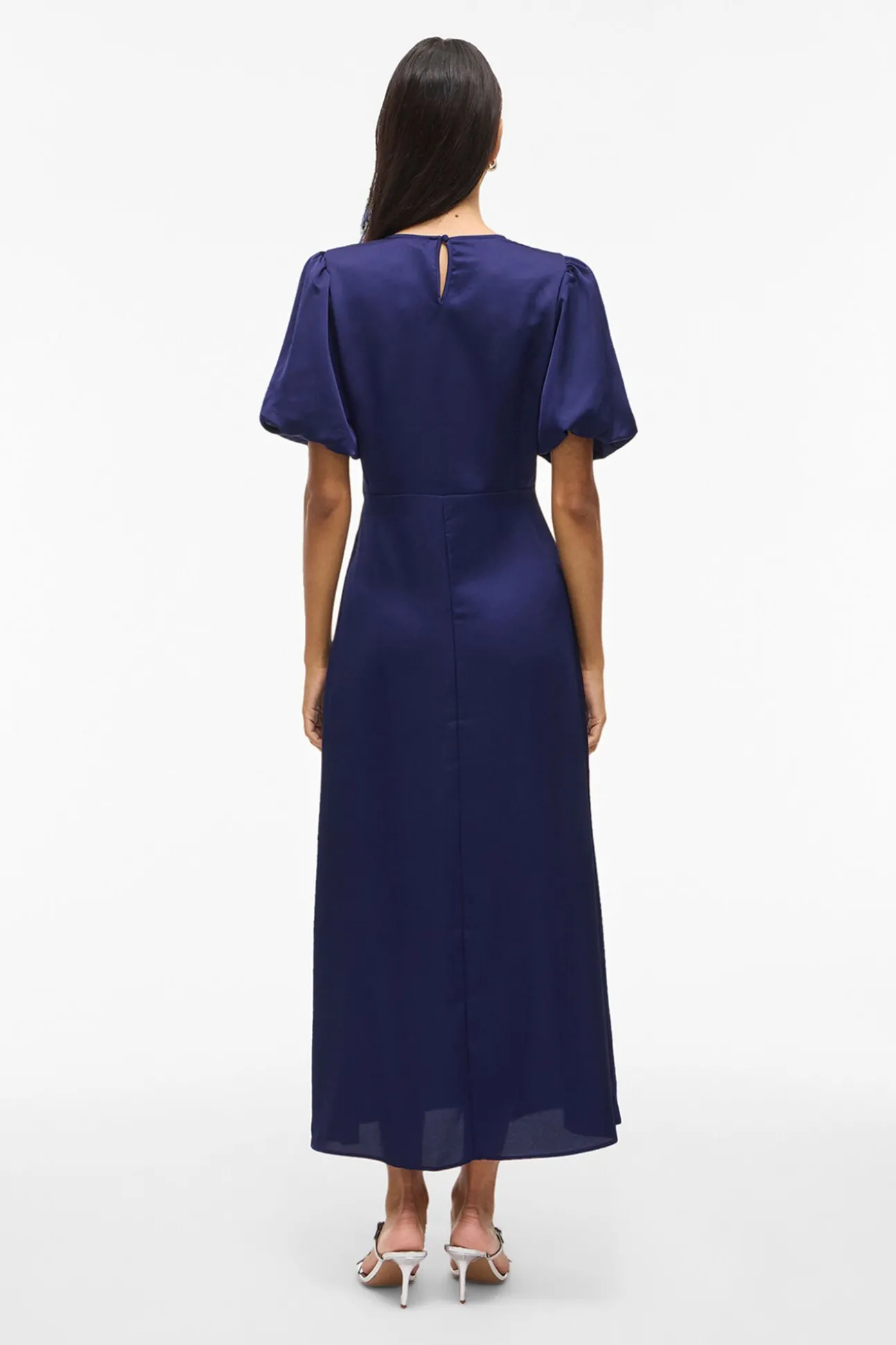 Vestido midi satinado de fiesta