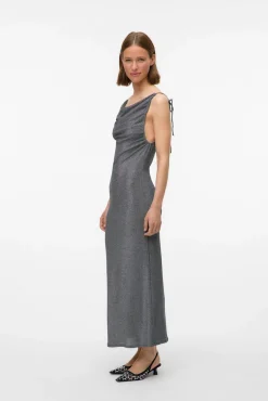 Vestido midi tejido metalizado